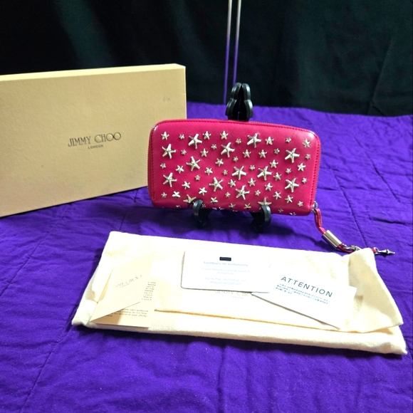 Jimmy Choo Handbags - Low start EUC JIMMY CHOO NELLIE STAR STUDDED LONG WALLET